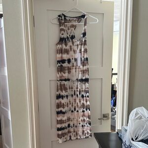 Lovers + Friends Tie-Dye Midi Dress in Black and Brown